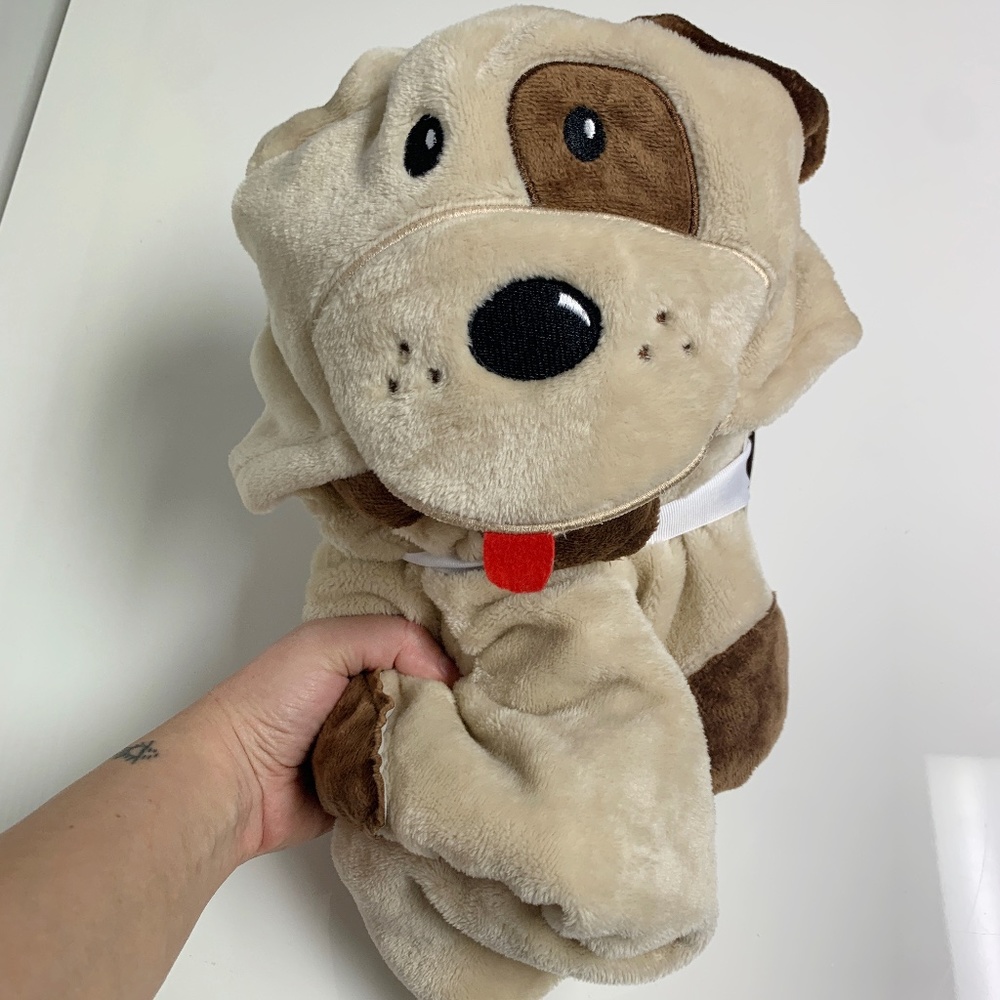 Kids Soft Hooded Throw Blanket- Brown Dalmatian Dog